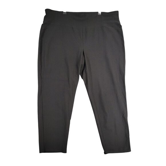 Eileen Fisher Pants - EILEEN FISHER Black Crepe High Rise Tapered Crop Stretch Pull On Pants SIZE 1X